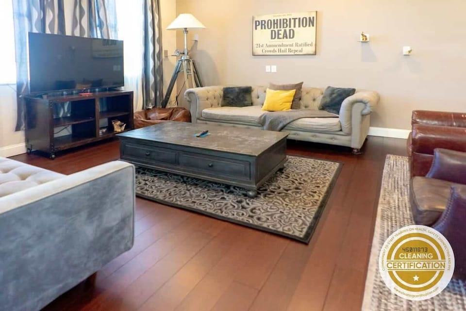 A spacious living room for you to spend time with friends and family.