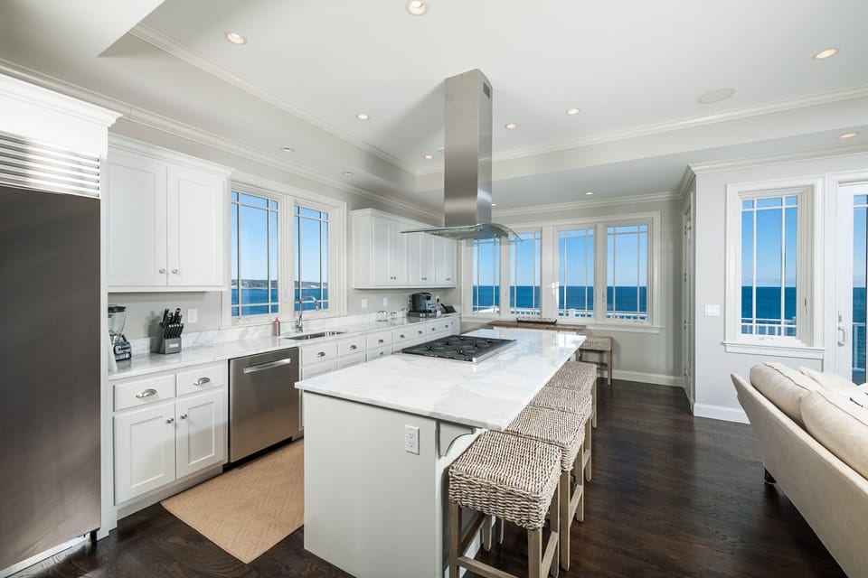 Center Island with Wolfe 6 Burner Stove & Oven.