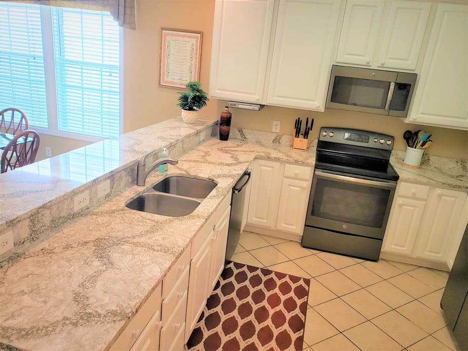 Clean and roomy kitchen so your friends & family can help you make breakfast.