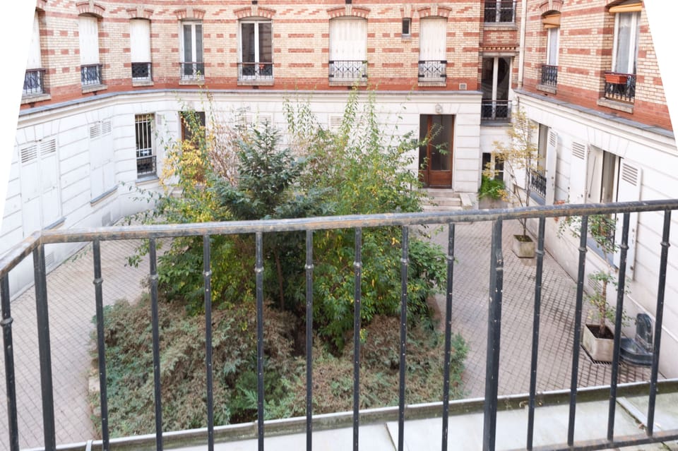 Balcony facing courtyard
