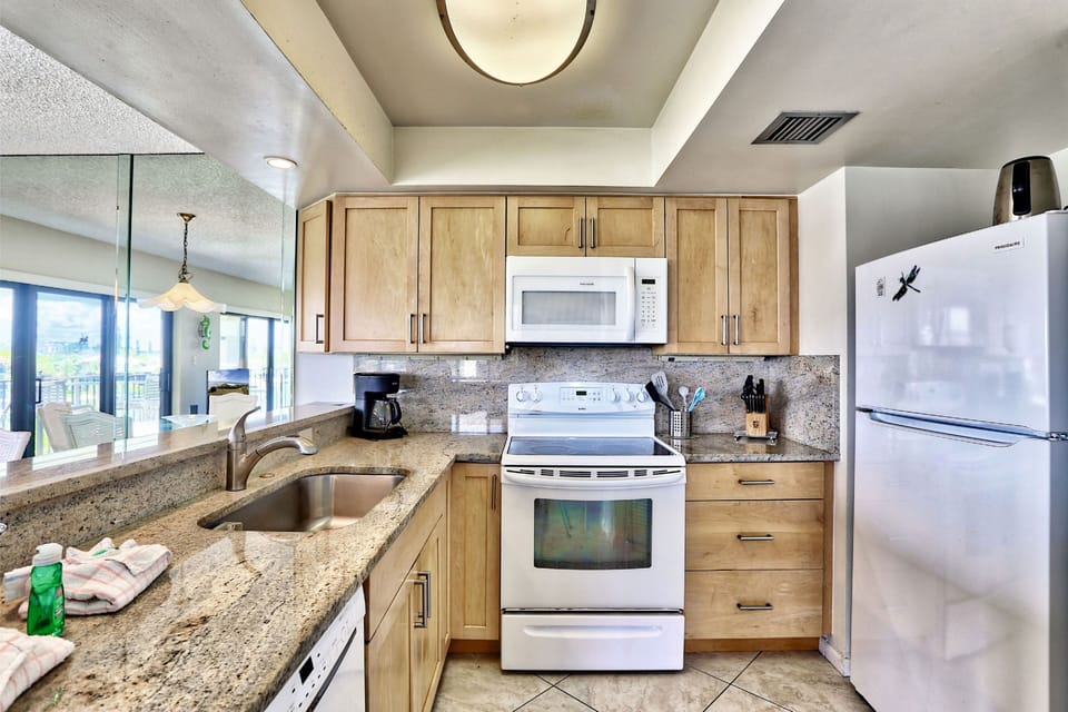Kitchen with granite counter-tops
