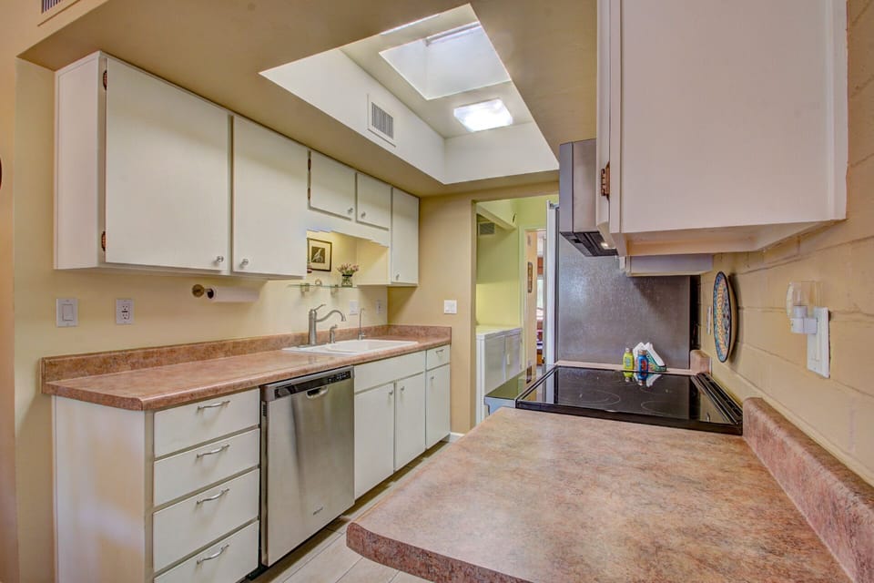 Reverse osmosis water at sink and stainless steel appliances.