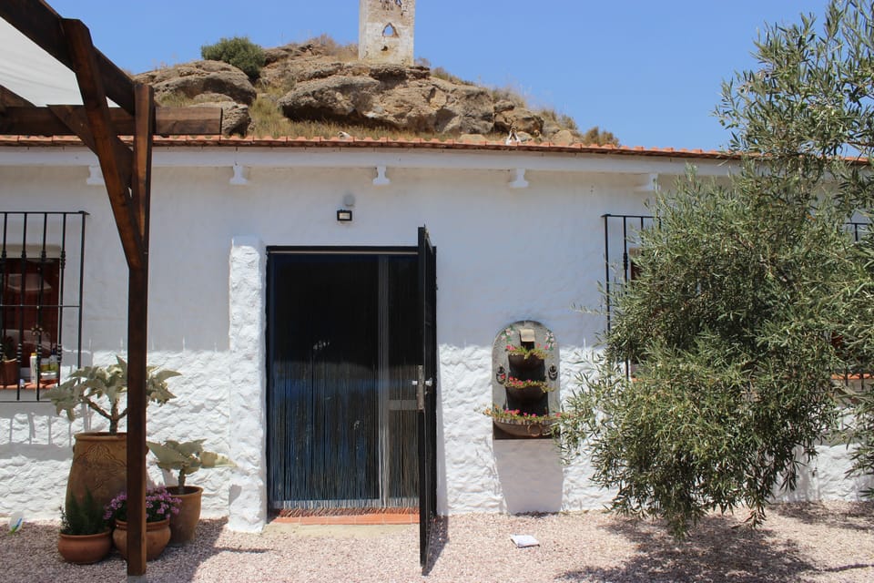Front door into villa