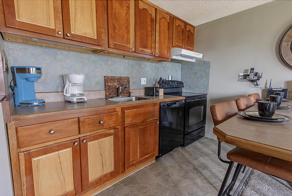 The fully equipped kitchen is a great place to make a snack, a gourmet meal, or anything in between!