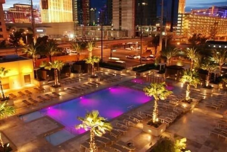 Evening view of Tower 3 pool!