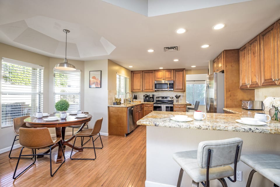 Huge kitchen with island, eating area, and everything you need!