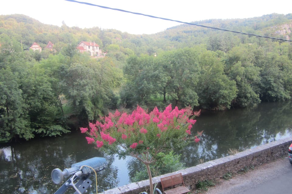 Looking down on the Cele River in September with trees  in full bloom.