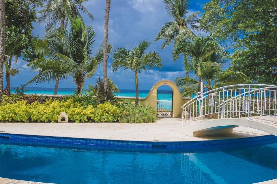 Pool and Beach accessible directly from the lower floor of the apartment