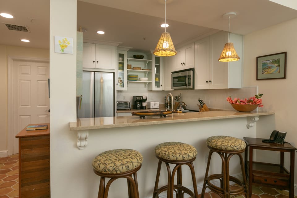 Bar stools for 3 in newly renovated kitchen