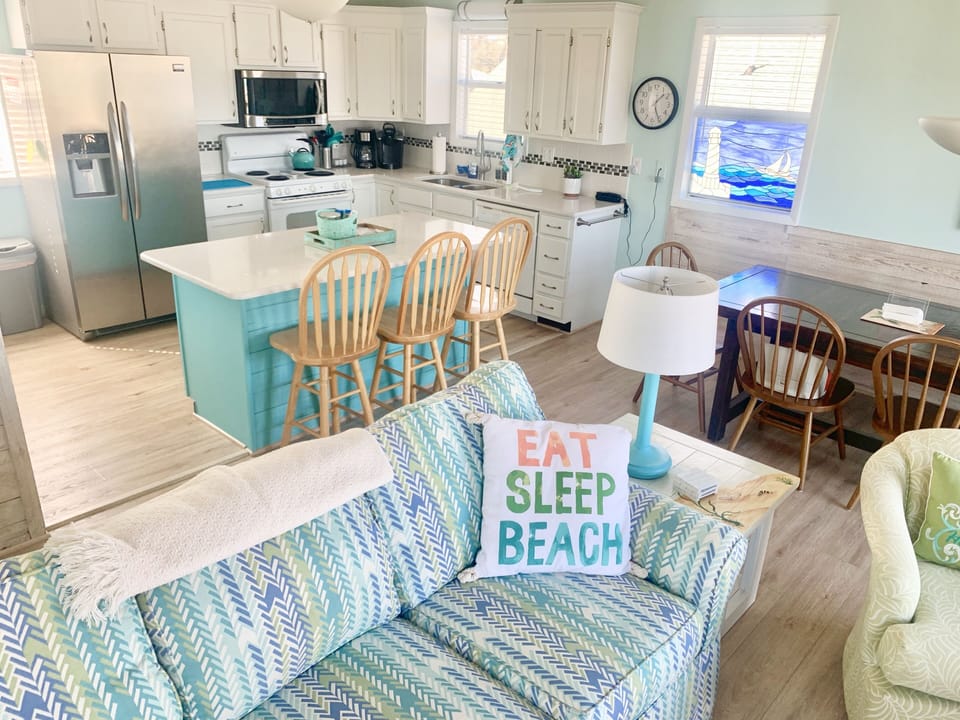 New Flooring Installed throughout entire cottage, Spring 2020, shown in photo