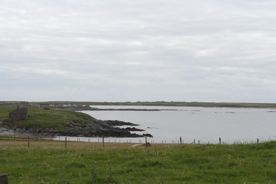 View from Cottage south to Hoglan Bay and the RSPB's  Balranald Nature Reserve