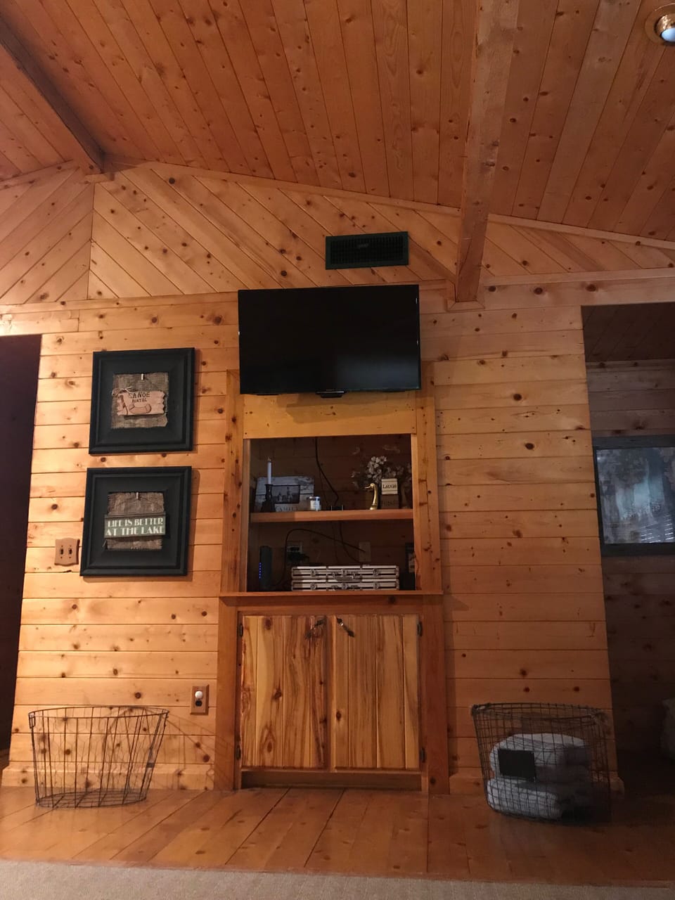 Cabin has WiFi and DirecTV