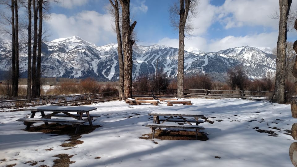 View of Teton Village from Branchwater Ranch,  a 12 minute drive to the Tram