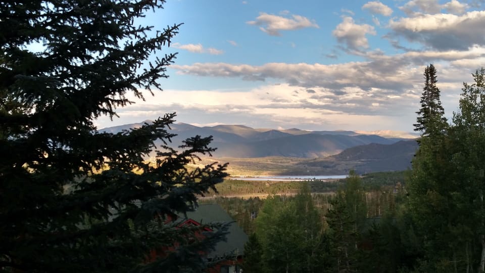 View off the deck and out the sliding glass doors