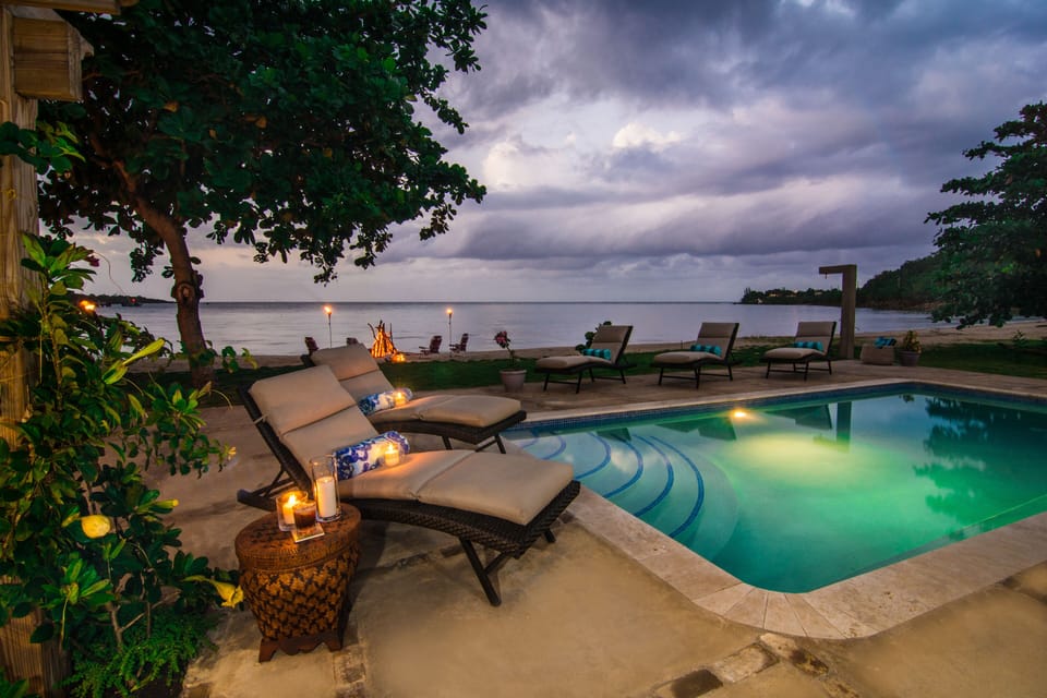 Pool at dusk