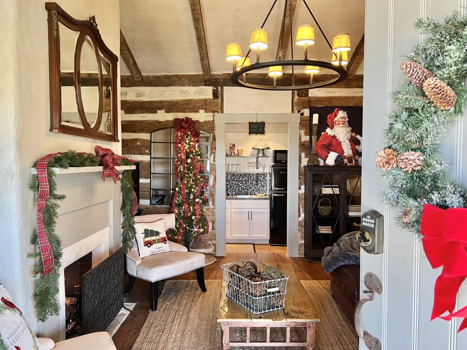 Enjoy the magic of Christmas in this sweet little 5-star reviewed Log Cabin!