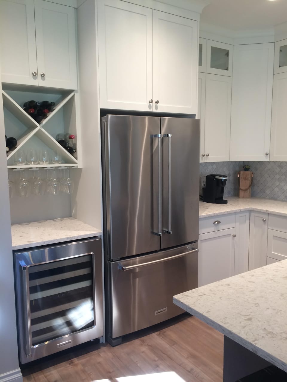 Large fridge and wine centre 