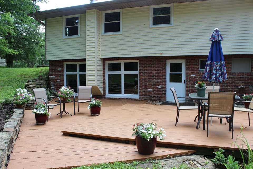 Grill some burgers and enjoy the deck and large yard.