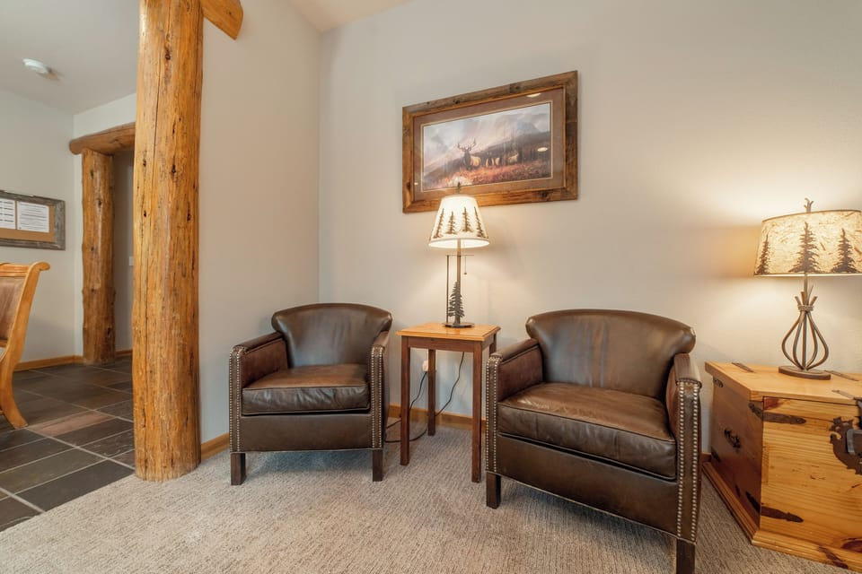 Wonderful Area For Morning Coffee or Reading / High Quality Leather Chairs