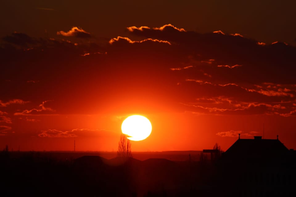 Stunning view of the sunset from the balcony