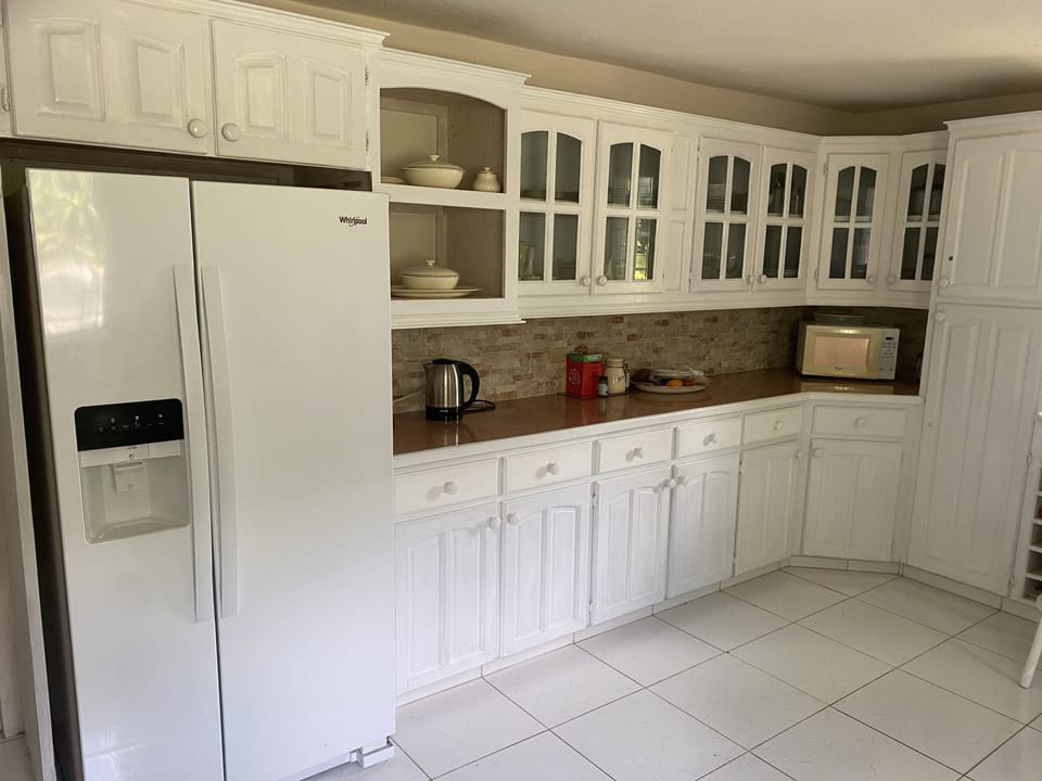 kitchen showing new american style fridge