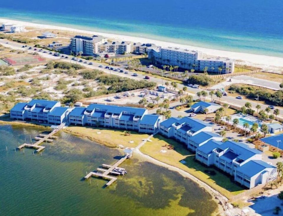 Aerial photo showing proximity to beach