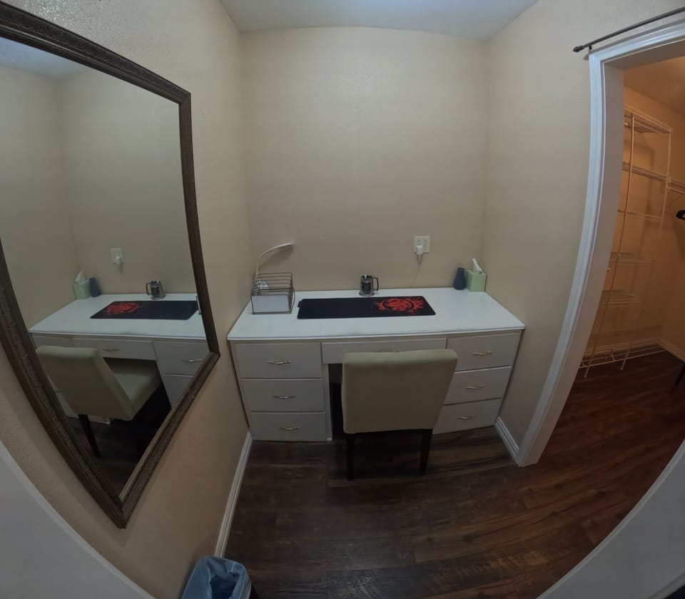 Attached office area in master bedroom.