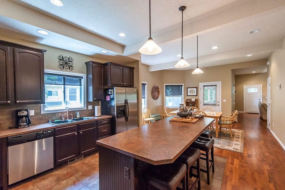 Open kitchen and dining