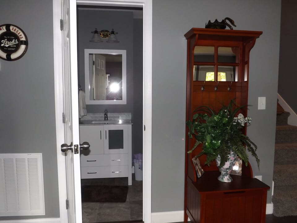 Half bath on bottom floor for everyone to use.