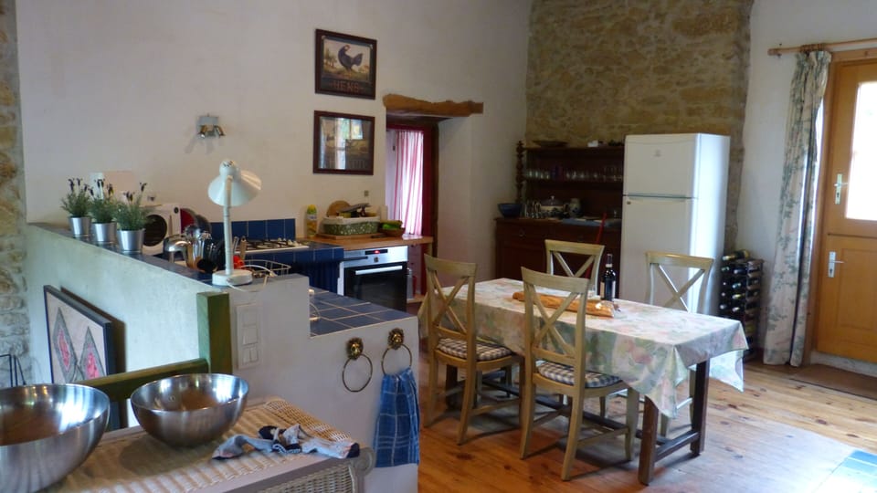 kitchen and dining area