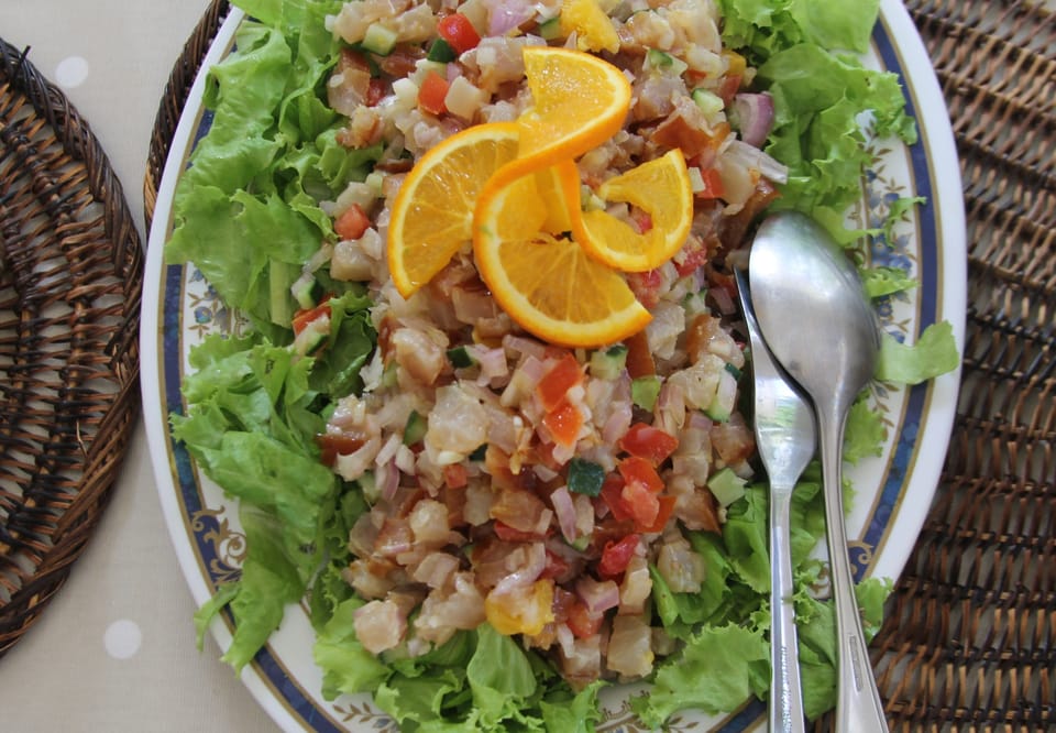 Kids and adults both love smoked fish salad prepared by our caterer