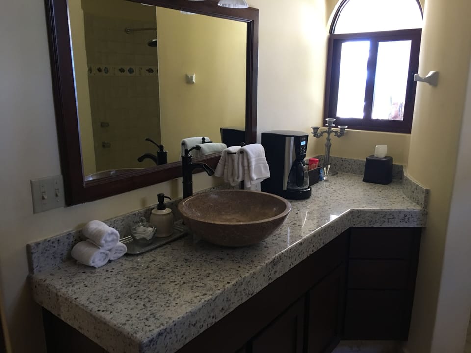 Newly renovated bathroom for the Palapa Suite.