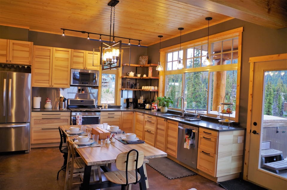 Thoroughly equipped kitchen and dining for 8, plenty of chairs, dishes, etc. 