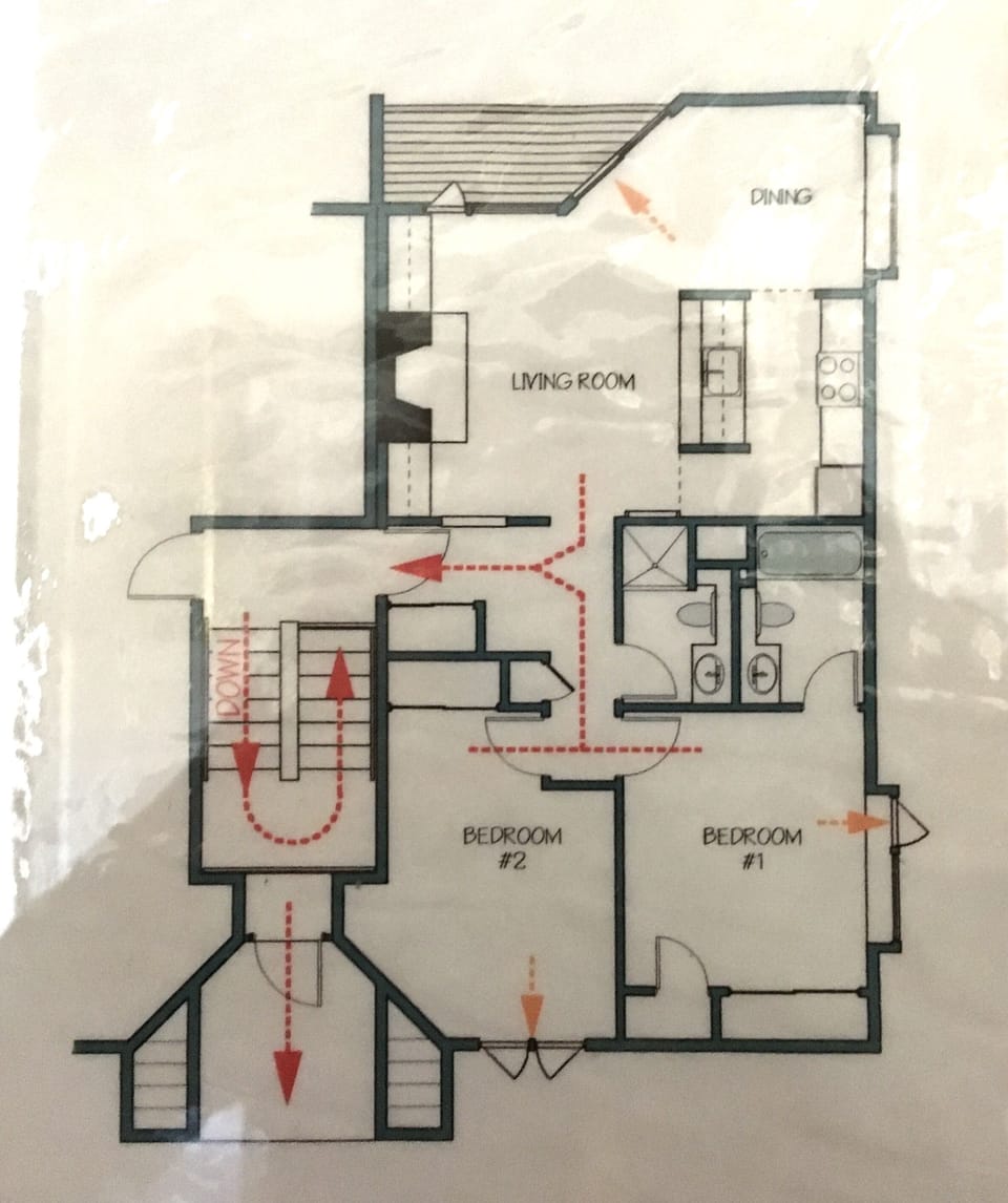 View of the  layout of the two bedroom unit.