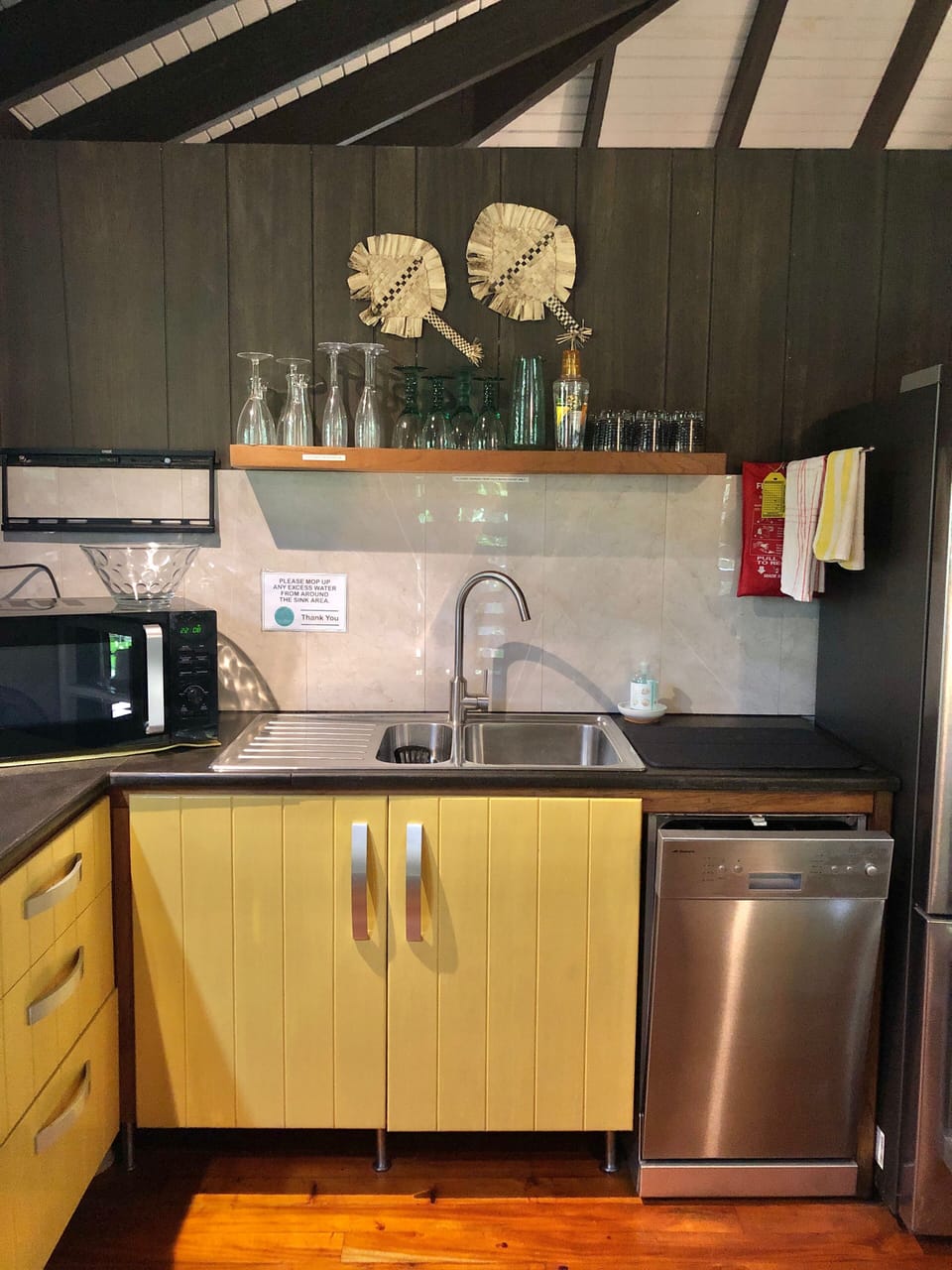 Fabulous modern and bright kitchen with stainless steel appliances.