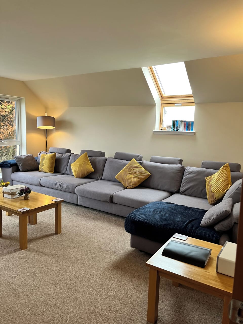Spacious living room with plenty seating for the family