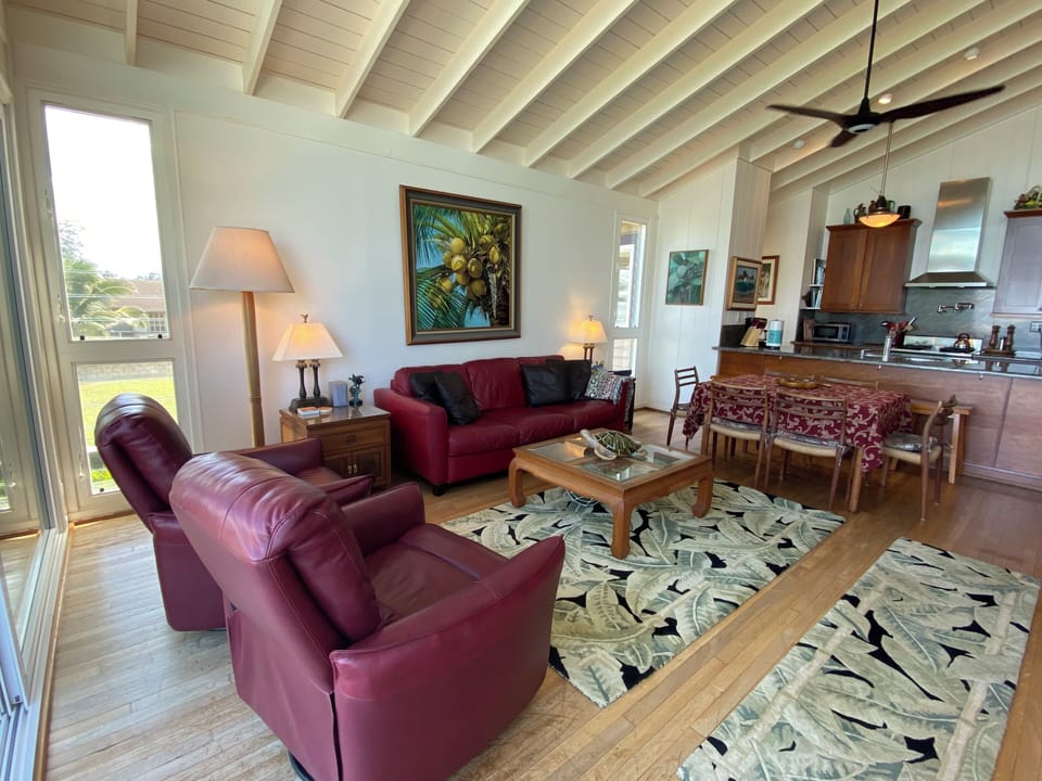 Living, dining, kitchen