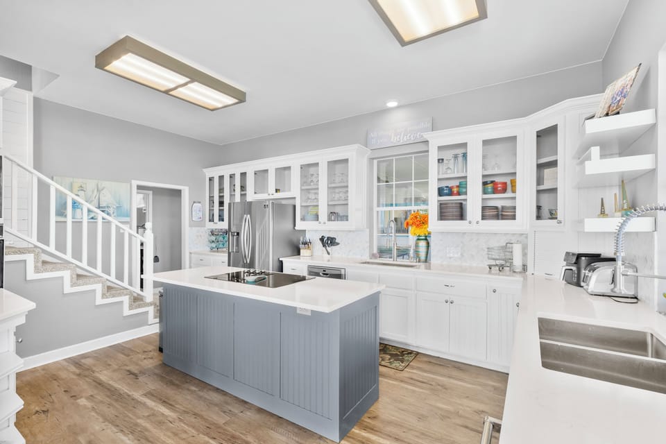 Kitchen has double ovens, microwave, two sinks, two dishwashers, ice machine and everything you need to feel at home! 