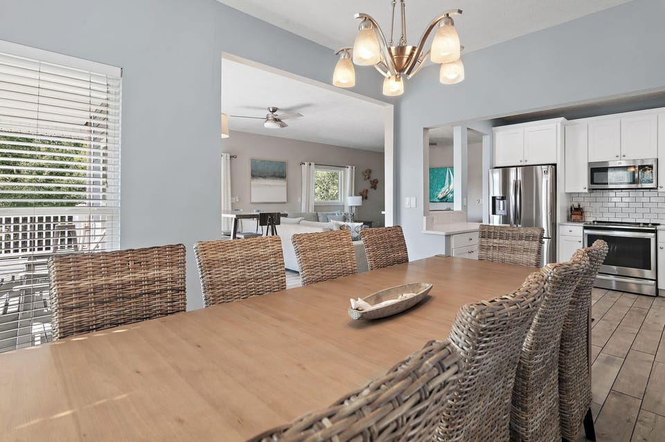 Caribbean Breeze - Seacrest Beach - Second Floor Kitchen, Living Area, and Dining Area