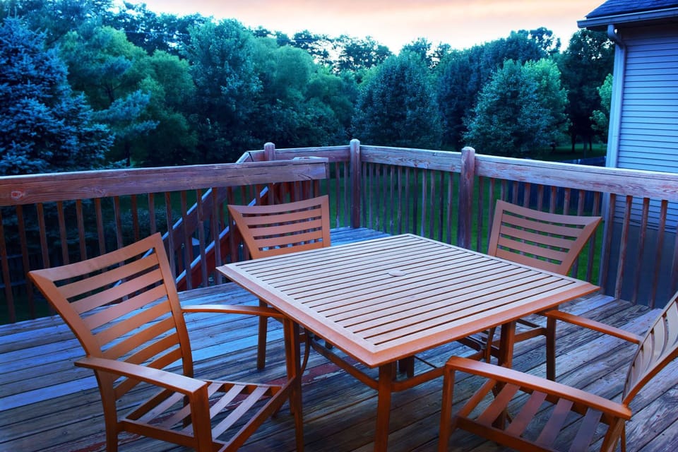 Deck, Fenced Yard and  Green Space 
