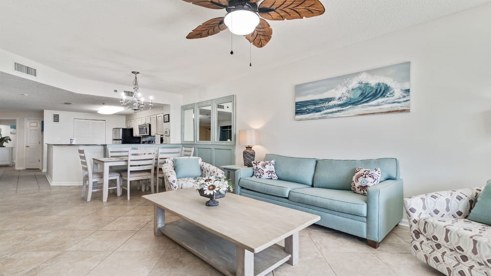 The coffee table also doubles as the perfect arena for family game night