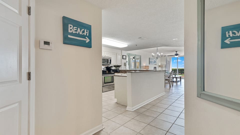 Through the entryway, you will find the kitchen