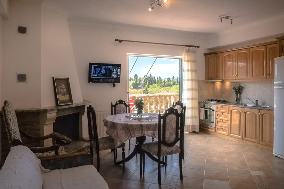 Open plan living room and kitchen