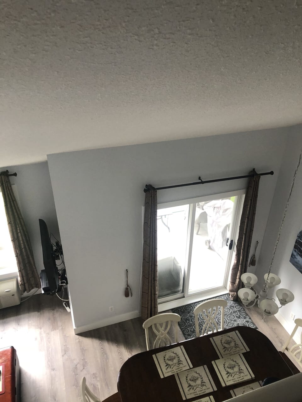Dining Area and Main Patio Access, view from Loft