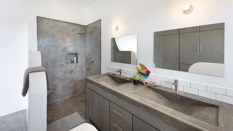 Ensuite bathroom for upper level bedroom.