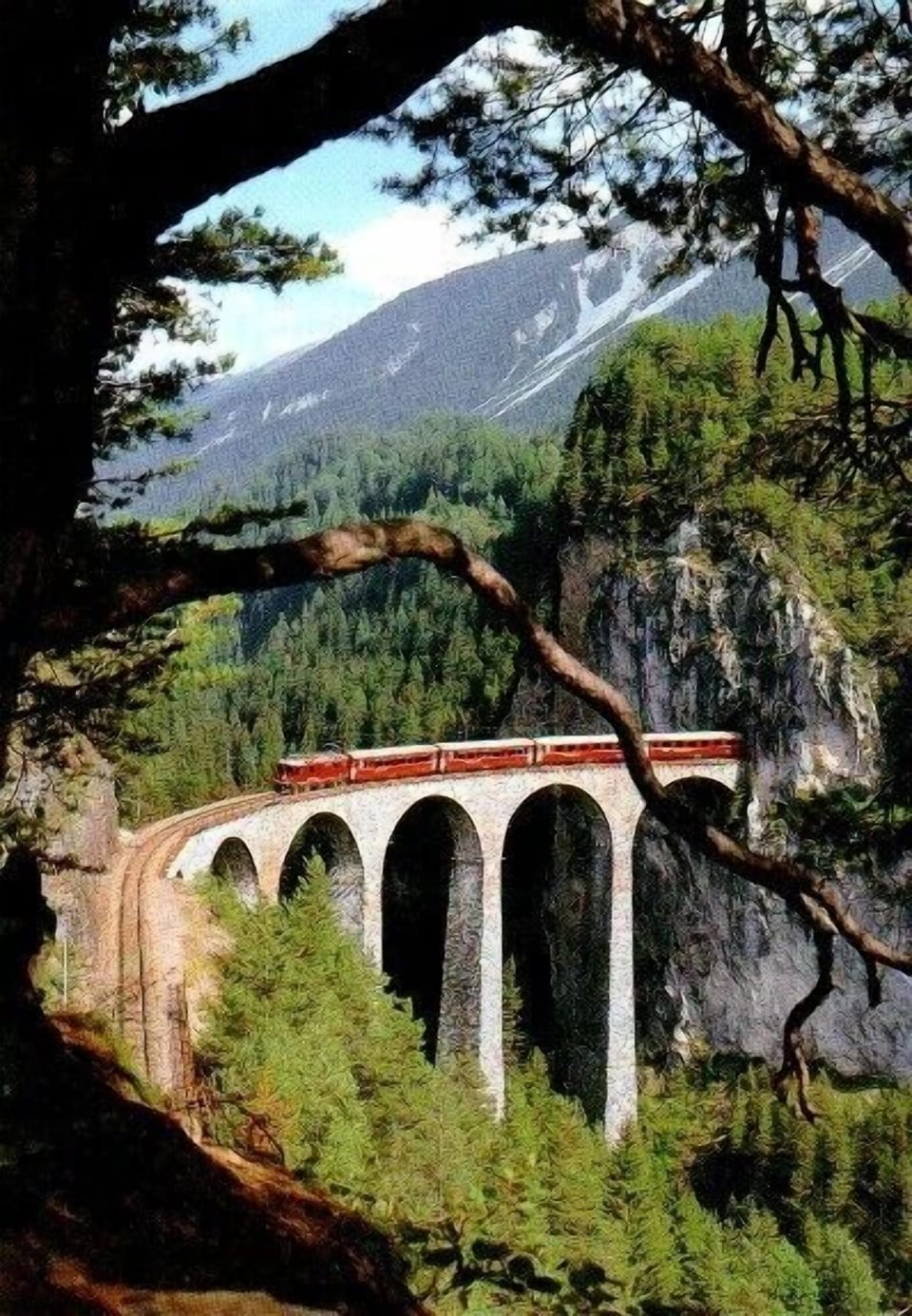 Viaduct of the glacier/Bernina express by Filisur