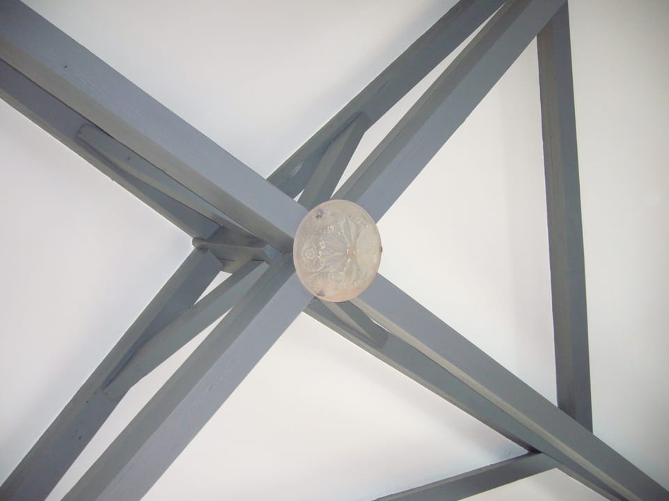 The ceiling of the main bedroom