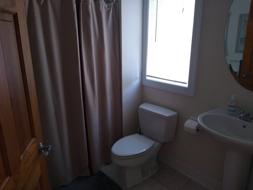 First floor bathroom with shower. 