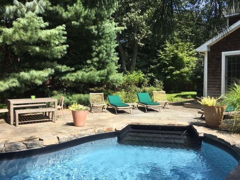 Backyard with heated pool