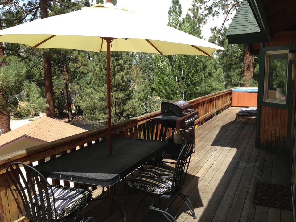 Back deck stretching entire length of Cabin